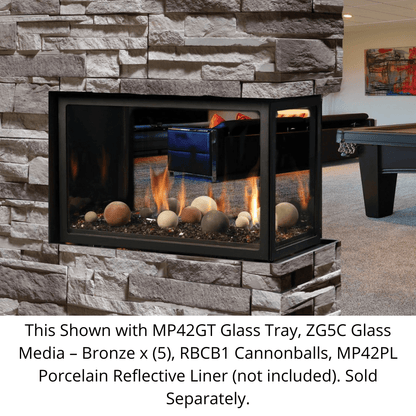 Kingsman 43" MCVP42 Multi-sided Clean View Peninsula Direct Vent Gas Fireplace