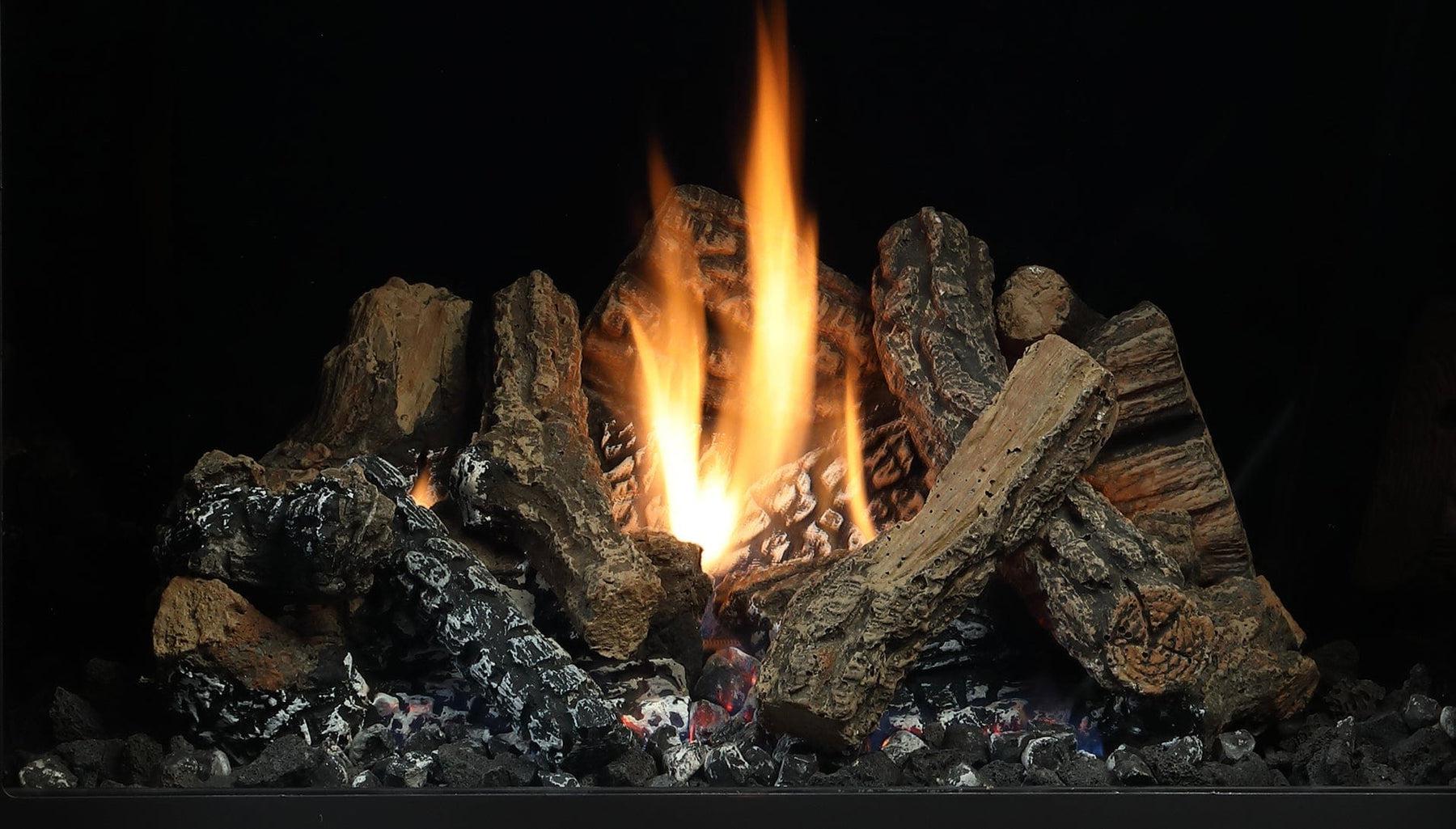 Kingsman 8-Piece Burnt Oak Log Set for Direct Vent Fireplace