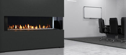 Kingsman Enclave 72" Intermittent Pilot Proflame 2, Natural Gas Direct Vent Bay Peninsula Linear Fireplace
