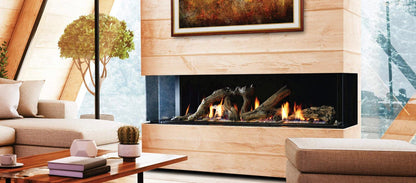 Kingsman Enclave 72" Intermittent Pilot Proflame 2, Natural Gas Direct Vent Bay Peninsula Linear Fireplace