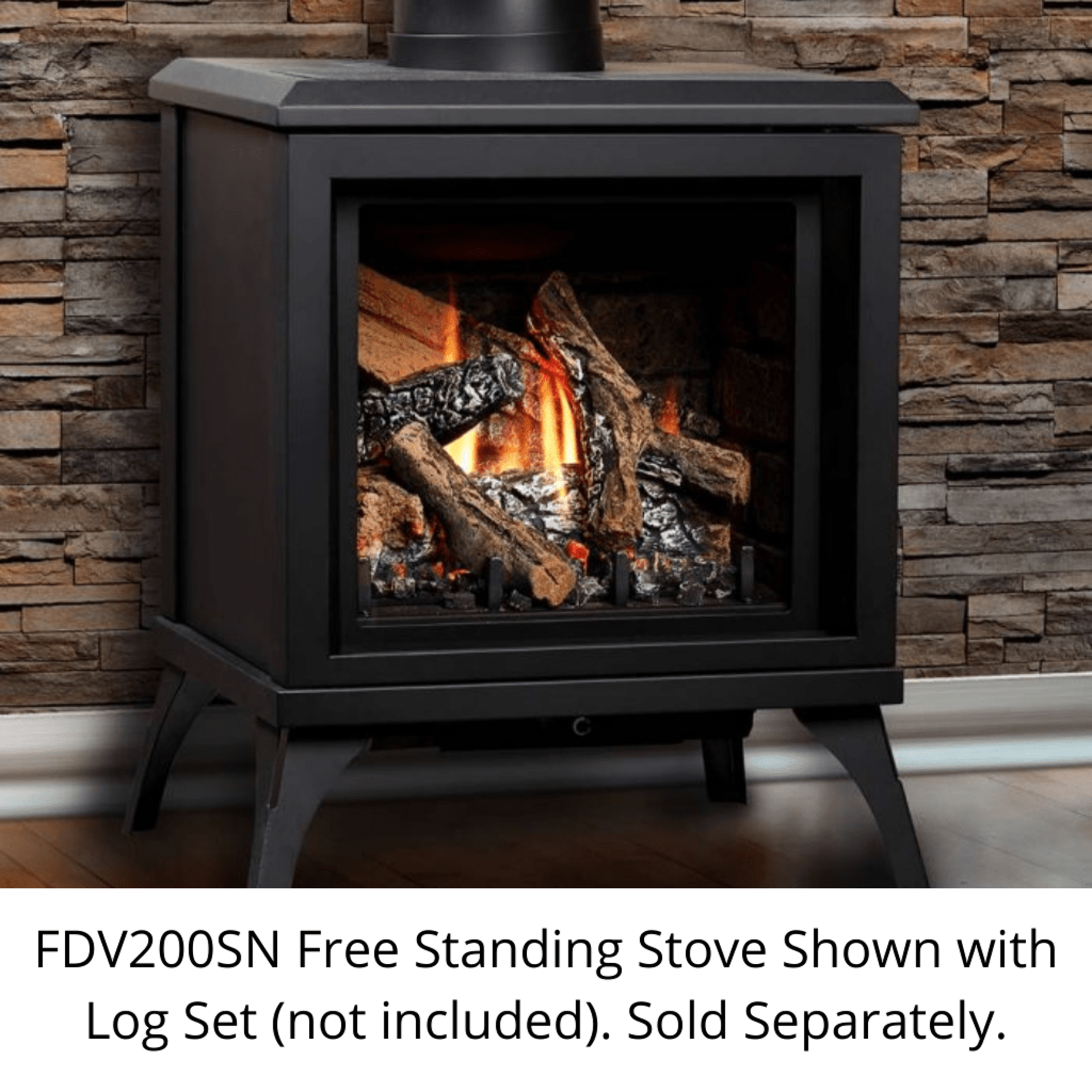 Kingsman FDV200S 23" Freestanding Intermittent Pilot Proflame 1, Natural Gas Direct Vent Stove