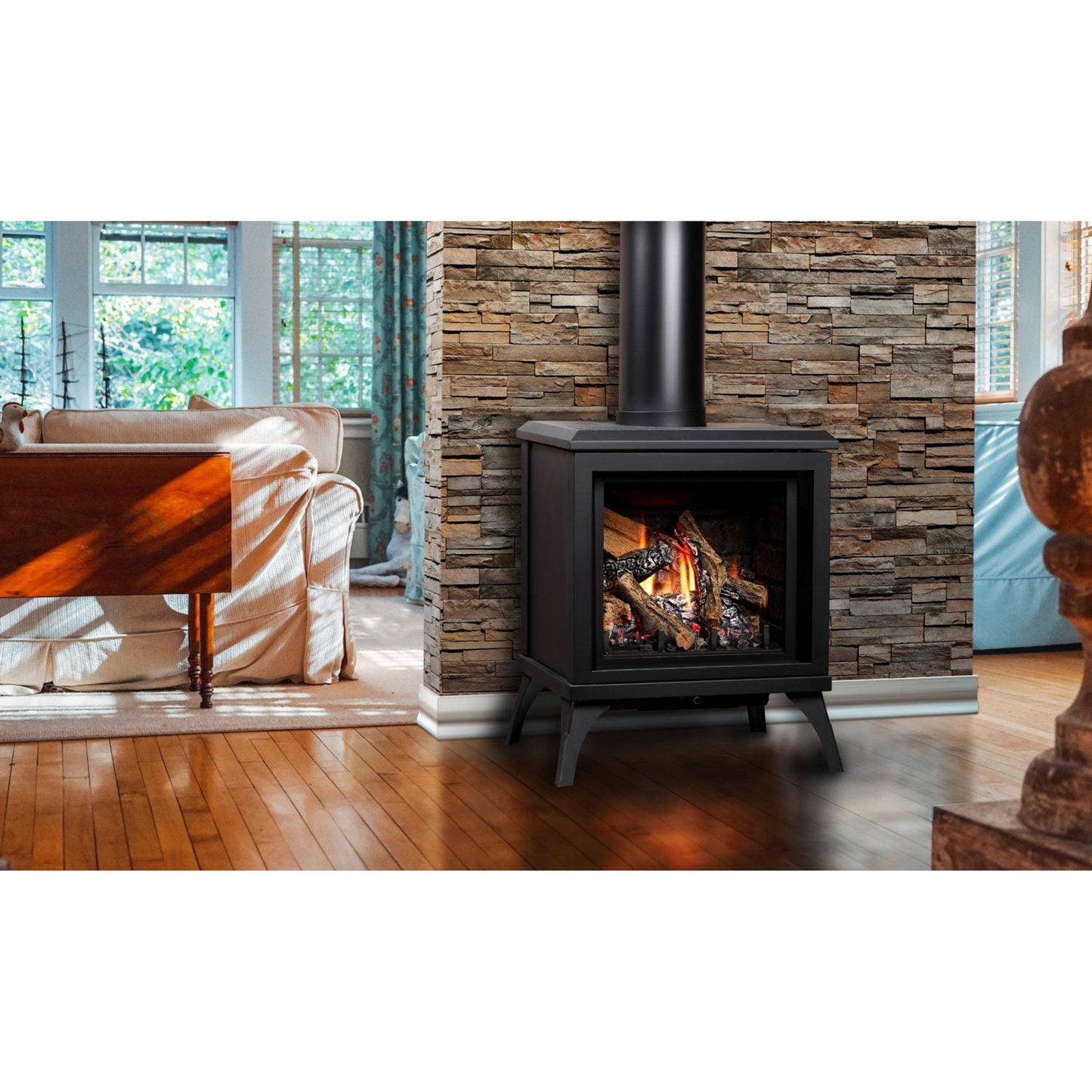 Kingsman FDV200S 23" Freestanding Millivolt Control, Natural Gas Direct Vent Stove