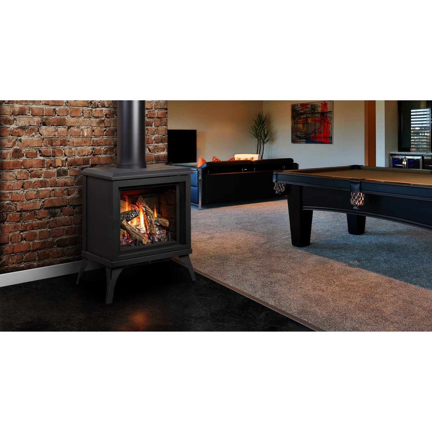 Kingsman FDV200S 23" Freestanding Millivolt Control, Natural Gas Direct Vent Stove