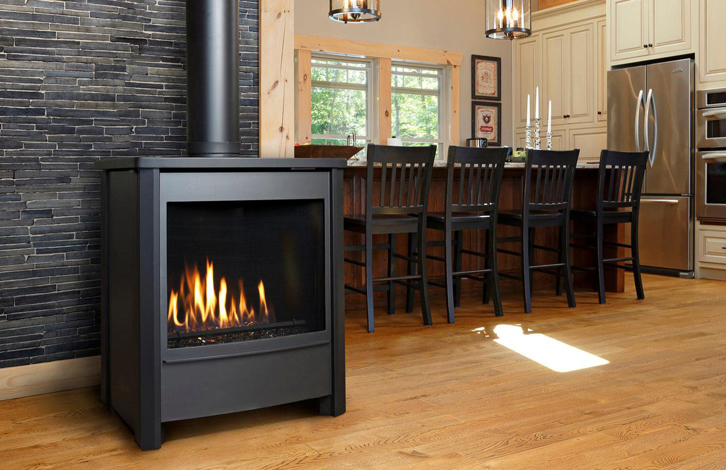 Kingsman FDV451 27" Freestanding Millivolt Control, Propane Gas Direct Vent Stove