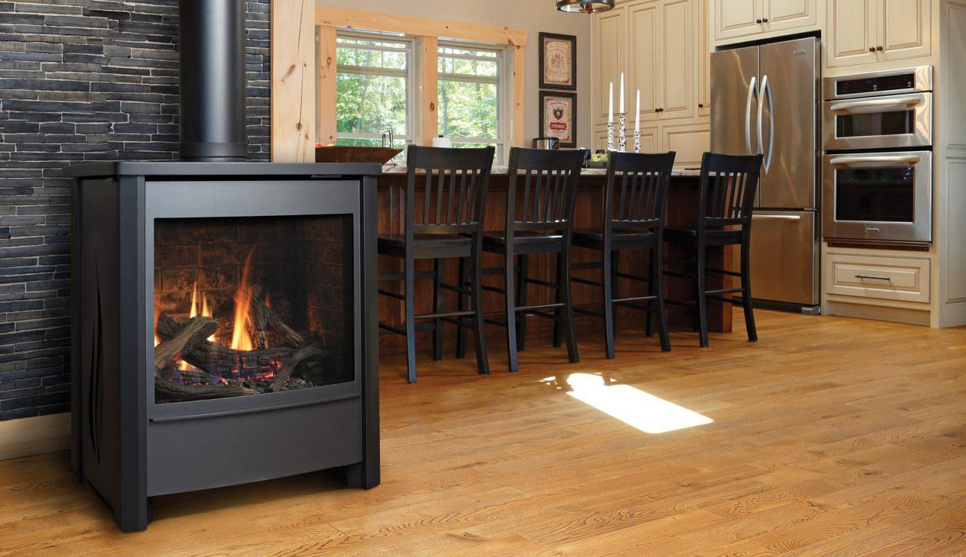 Kingsman FDV451 27" Freestanding Millivolt Control, Propane Gas Direct Vent Stove