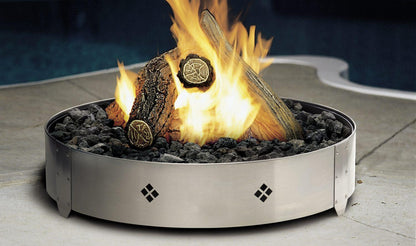 Kingsman FP2085 20" Propane Gas, Outdoor Round Fire Pit With 5ft Hose and Regulator