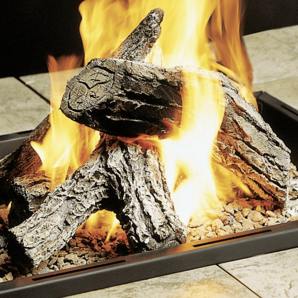 Kingsman Four Piece Cast Oak Log Set for Kingsman Outdoor Fire pit
