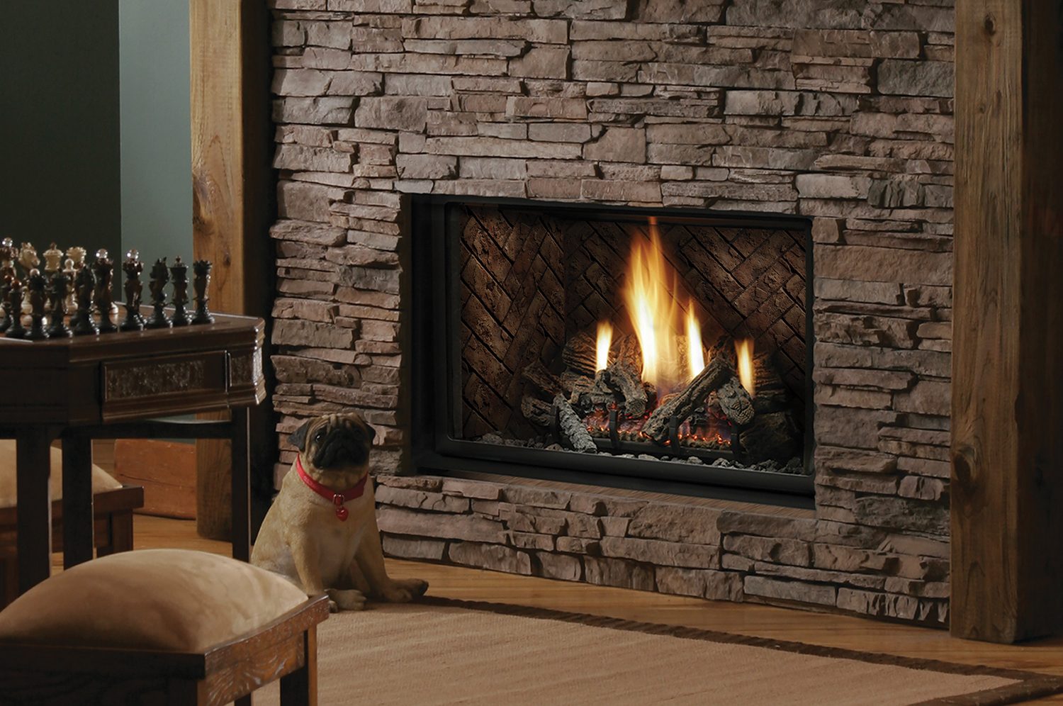 Kingsman HBZDV3624 36" Zero Clearance Millivolt Control, Propane Gas Direct Vent Fireplace