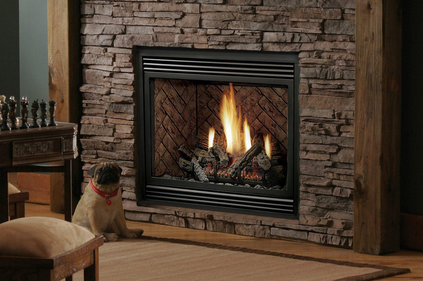 Kingsman HBZDV3624 36" Zero Clearance Millivolt Control, Propane Gas Direct Vent Fireplace