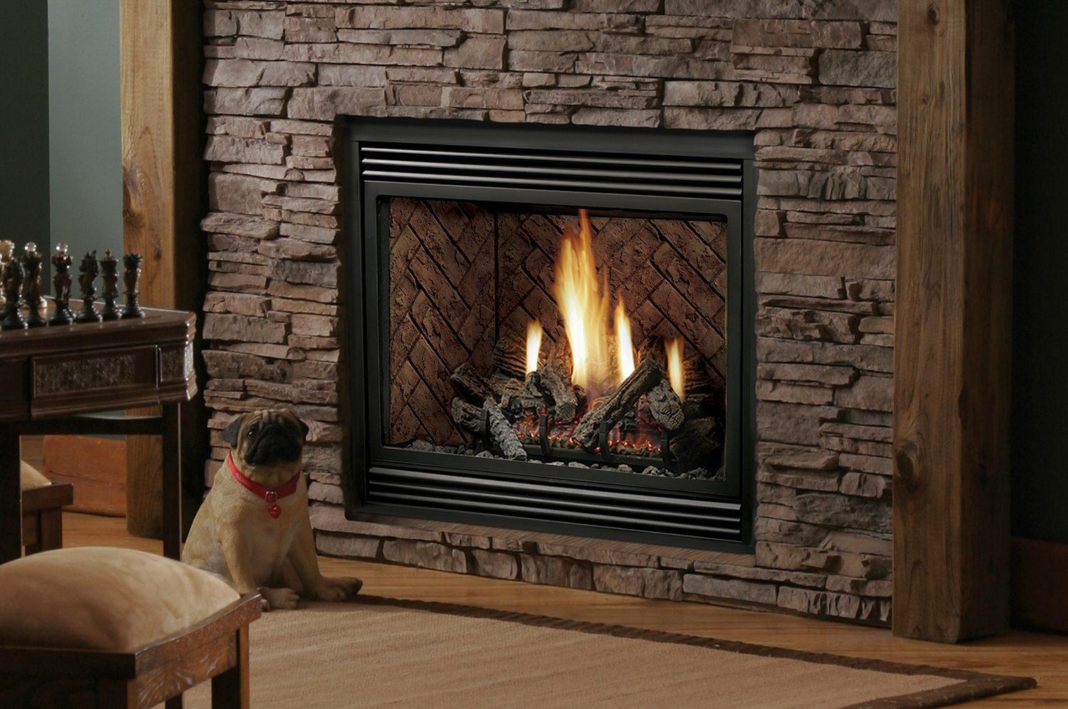 Kingsman HBZDV4224 42" Zero Clearance Millivolt Control, Propane Gas Direct Vent Fireplace