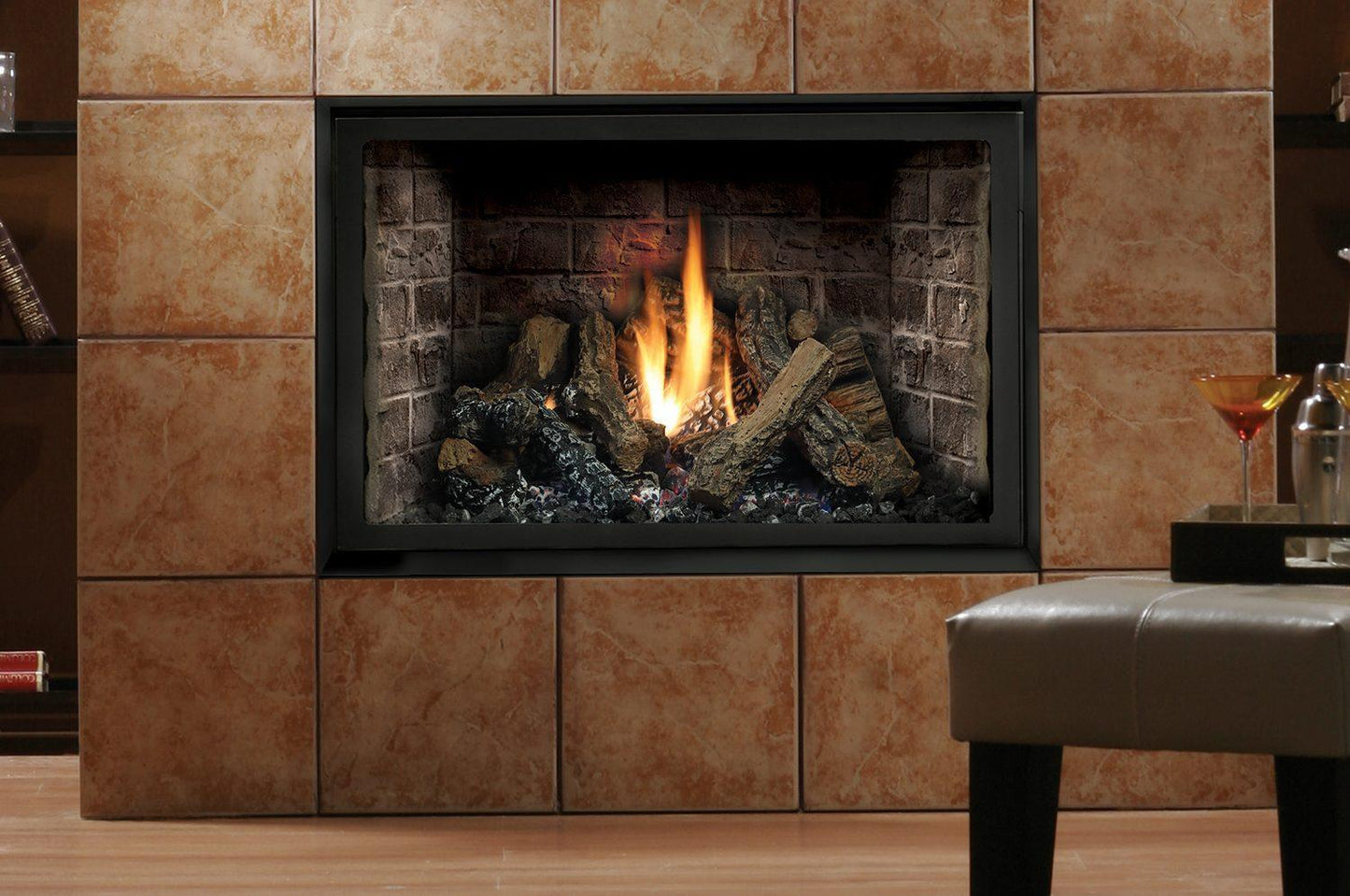 Kingsman HBZDV4224 42" Zero Clearance Millivolt Control, Propane Gas Direct Vent Fireplace