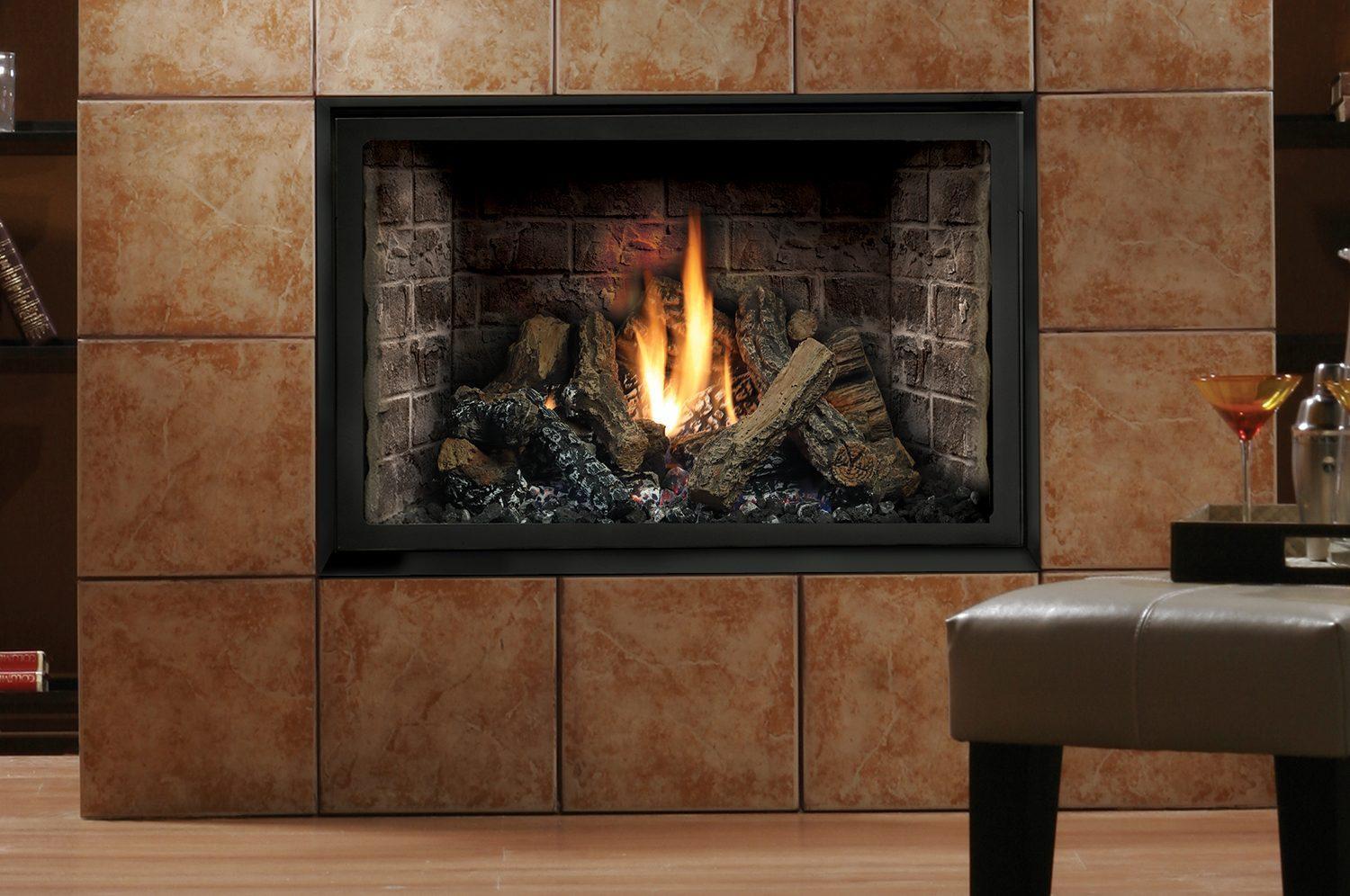 Kingsman HBZDV4224 42" Zero Clearance Millivolt Control, Propane Gas Direct Vent Fireplace