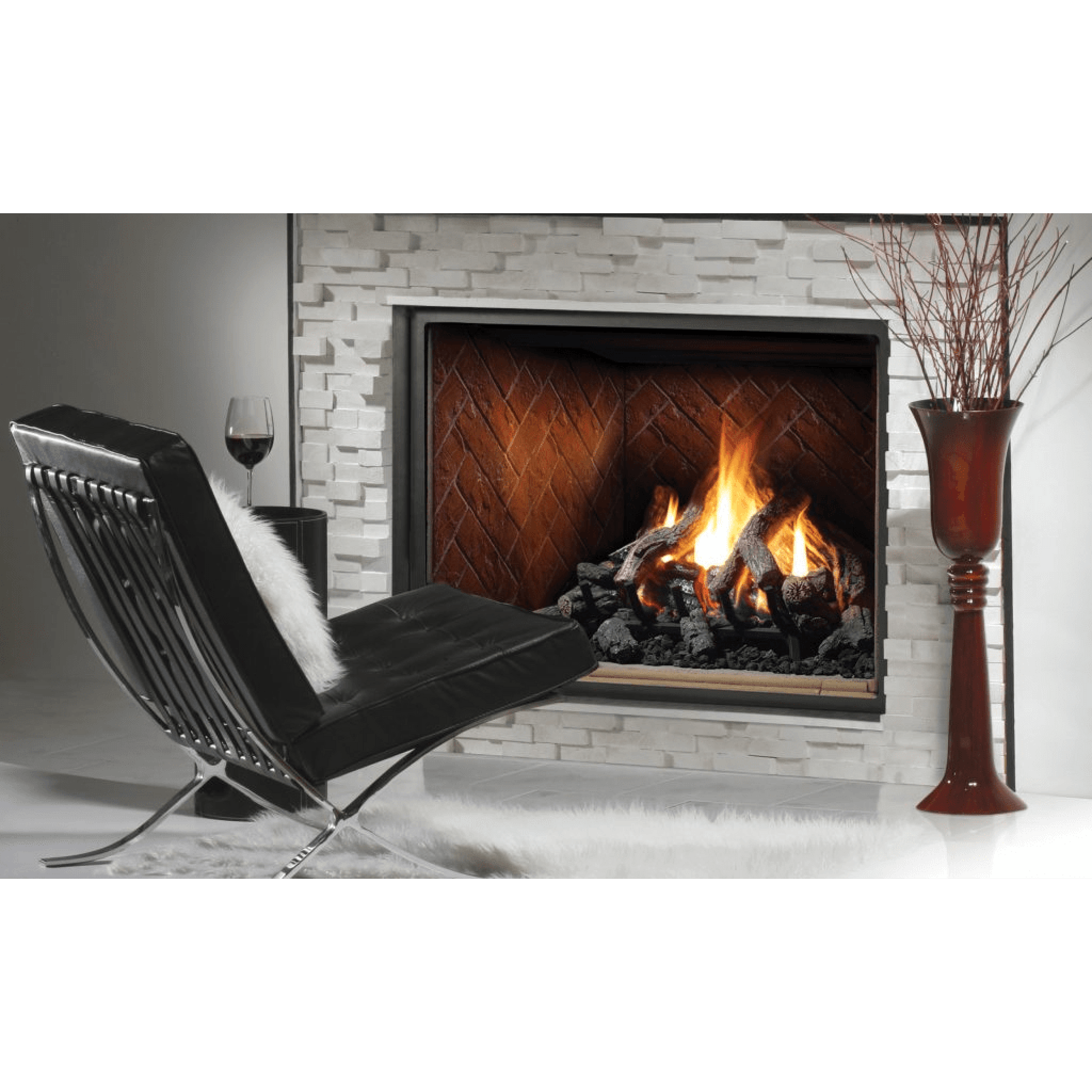Kingsman HBZDV4736 47" Zero Clearance Millivolt Control, Propane Gas Direct Vent Fireplace