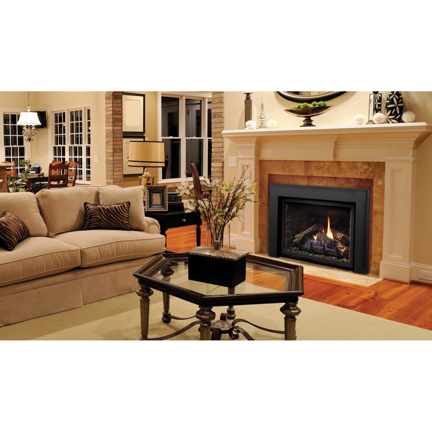 Kingsman IDV26 33" Millivolt Control, Propane Gas Direct Vent Fireplace Insert