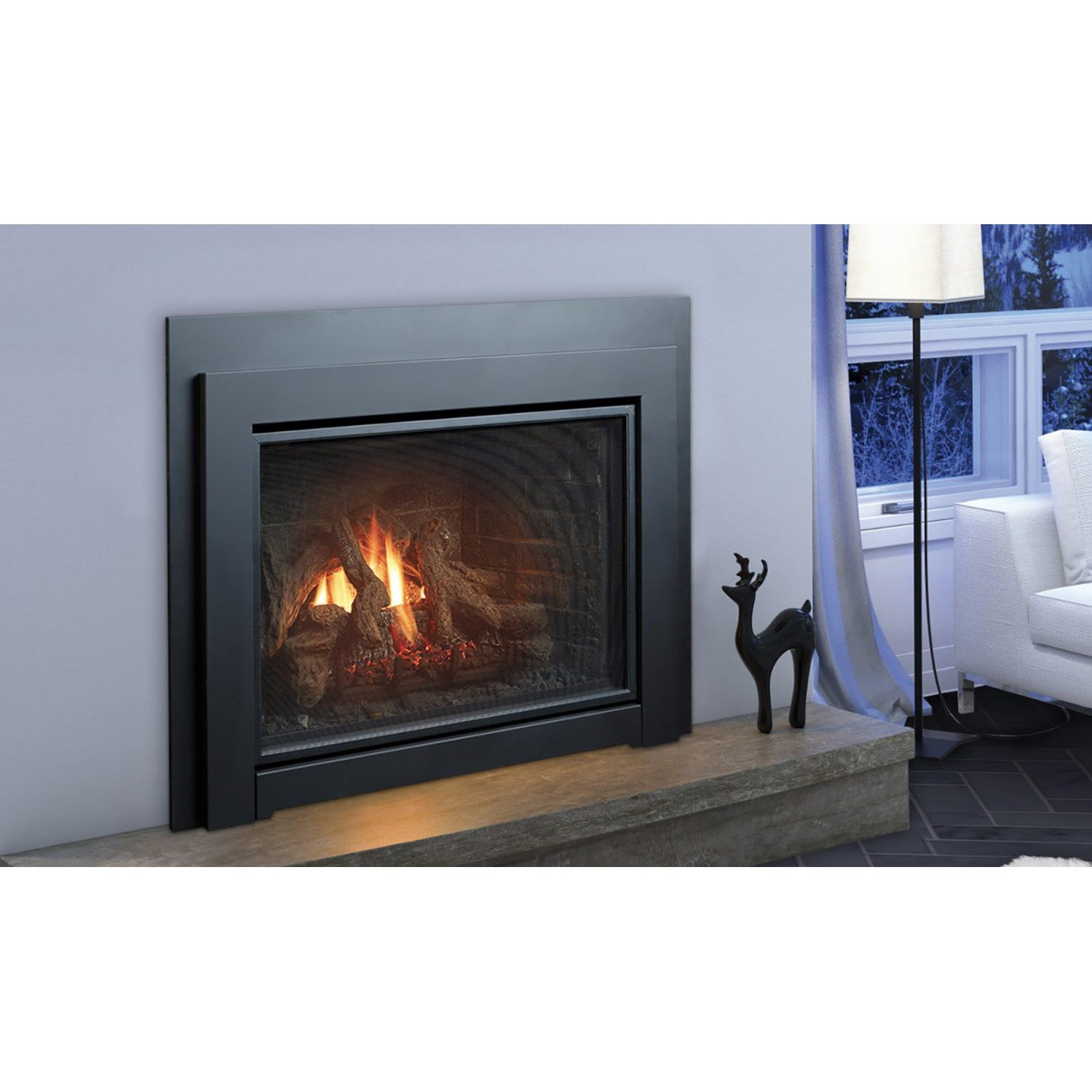 Kingsman IDV44 33" Millivolt Control, Propane Gas Direct Vent Fireplace Insert