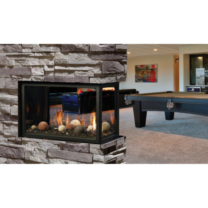 Kingsman MCVP42 43" Multi Sided Clean View Millivolt Control, Propane Gas Direct Vent Peninsula Fireplace