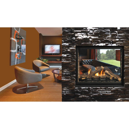 Kingsman MCVST42 43" Zero Clearance Millivolt Control, Natural Gas Direct Vent See Through Fireplace