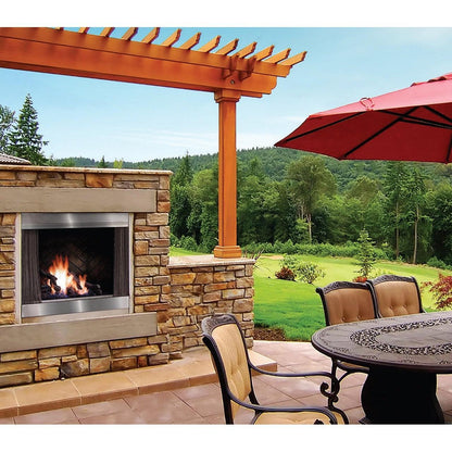 Kingsman OFP42 42" Zero Clearance Stainless Steel, Millivolt Control Natural Gas Outdoor Fireplace