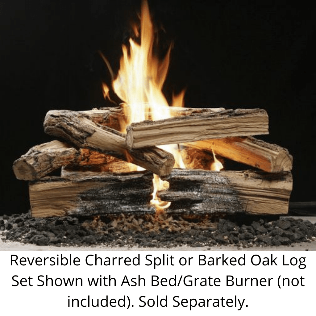 Kingsman Reversible Charred Split or Barked Oak Log Set (Logs Only)