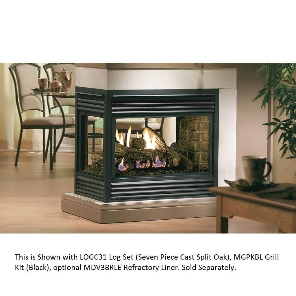Kingsman Tempered Glass Peninsula View Kit for Multi-Sided See-Through Fireplace