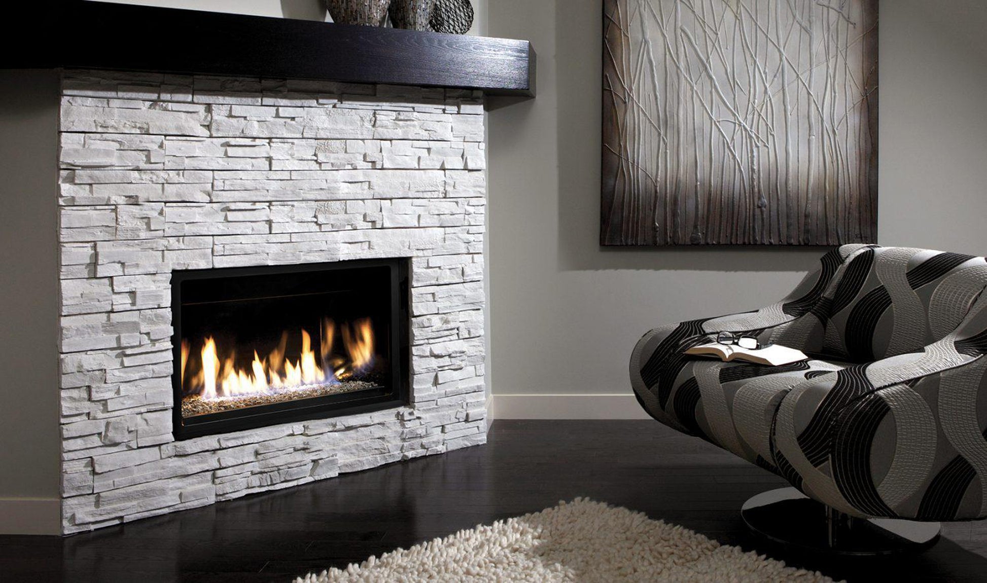 Kingsman ZCVRB3622 36" Zero Clearance Millivolt Control, Propane Gas Direct Vent Linear Fireplace