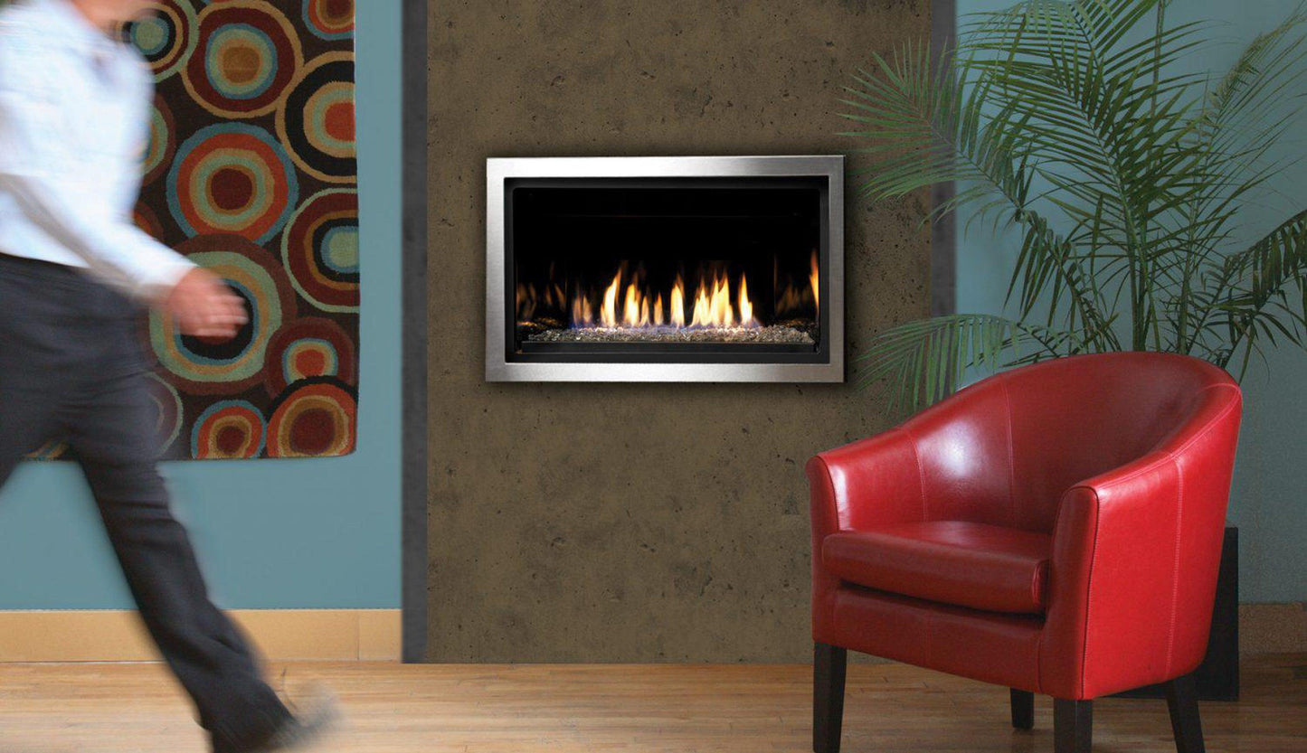 Kingsman ZCVRB3622 36" Zero Clearance Millivolt Control, Propane Gas Direct Vent Linear Fireplace