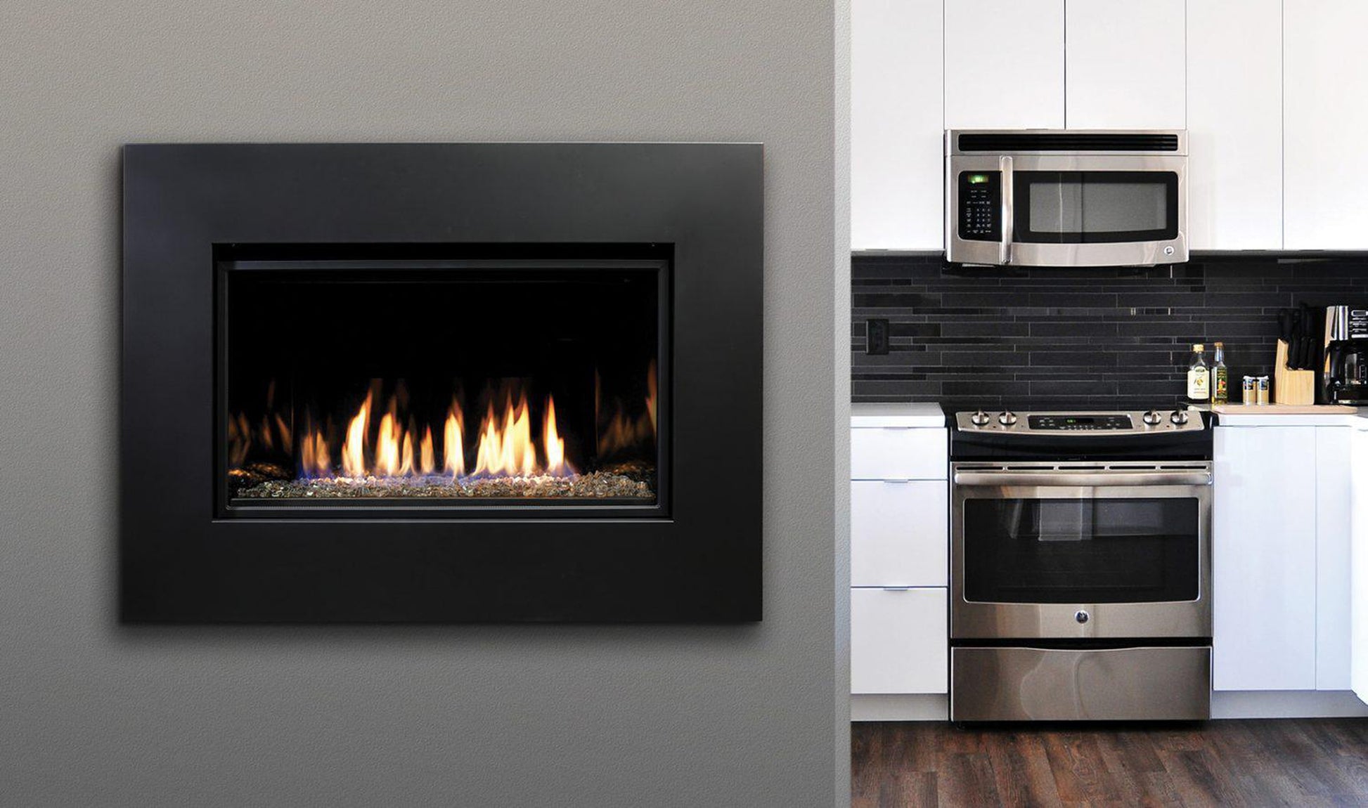Kingsman ZCVRB3622 36" Zero Clearance Millivolt Control, Propane Gas Direct Vent Linear Fireplace