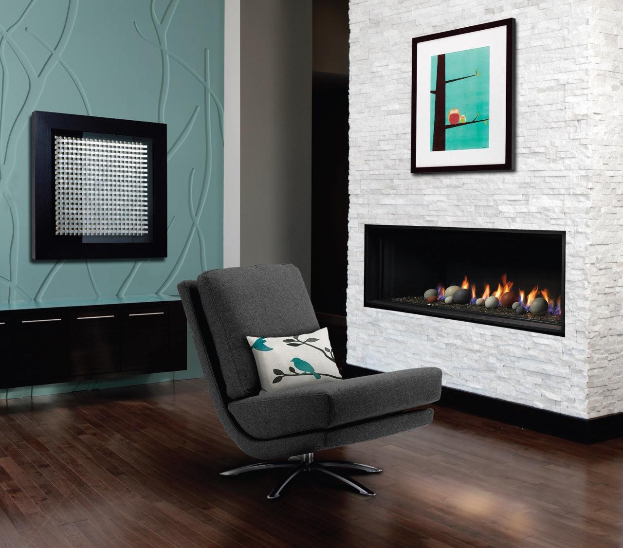 Kingsman ZCVRB60 60" Zero Clearance Millivolt Control, Propane Gas Direct Vent Linear Fireplace