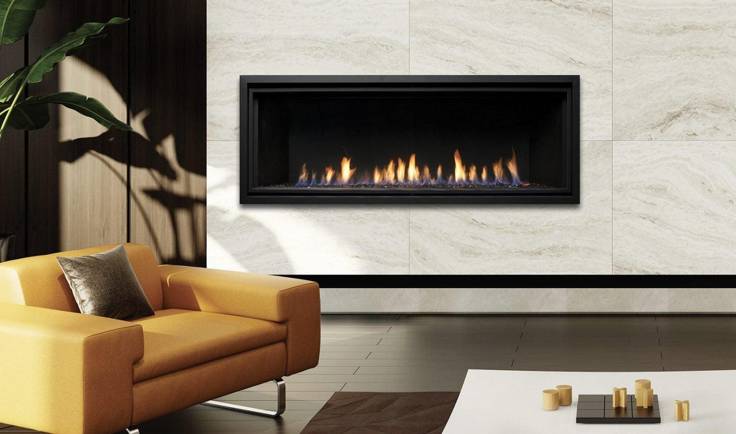 Kingsman ZCVRB60 60" Zero Clearance Millivolt Control, Propane Gas Direct Vent Linear Fireplace