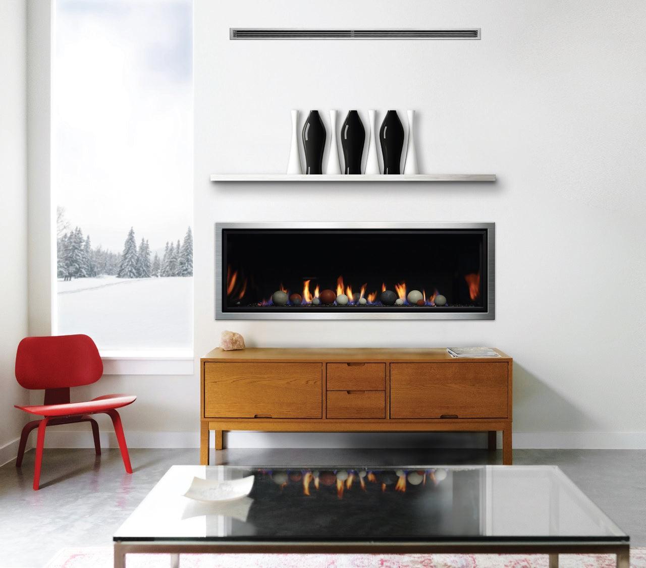 Kingsman ZCVRB60 60" Zero Clearance Millivolt Control, Propane Gas Direct Vent Linear Fireplace