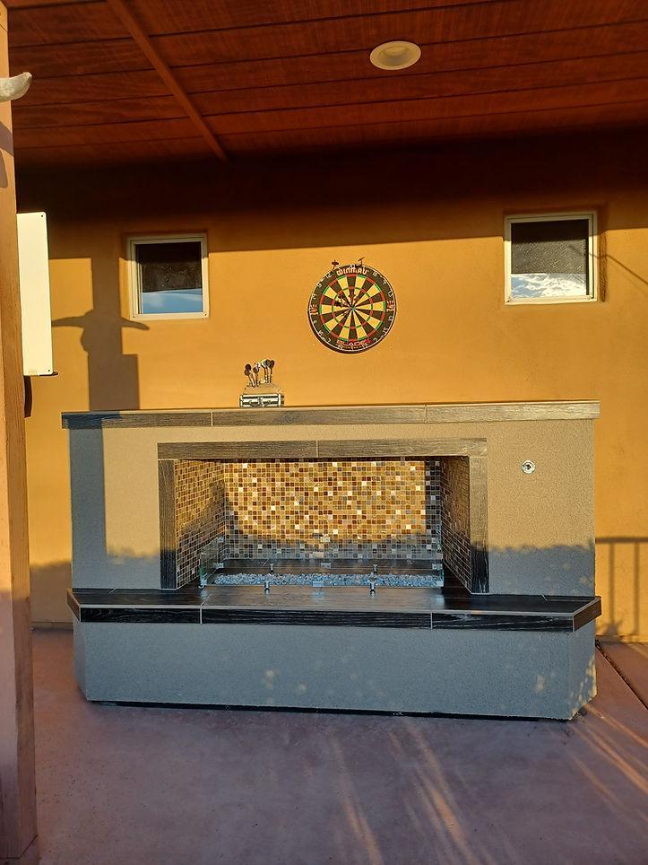 Kokomo Entertainer 84" Natural Gas Fireplace With Fire Glass Burner Insert