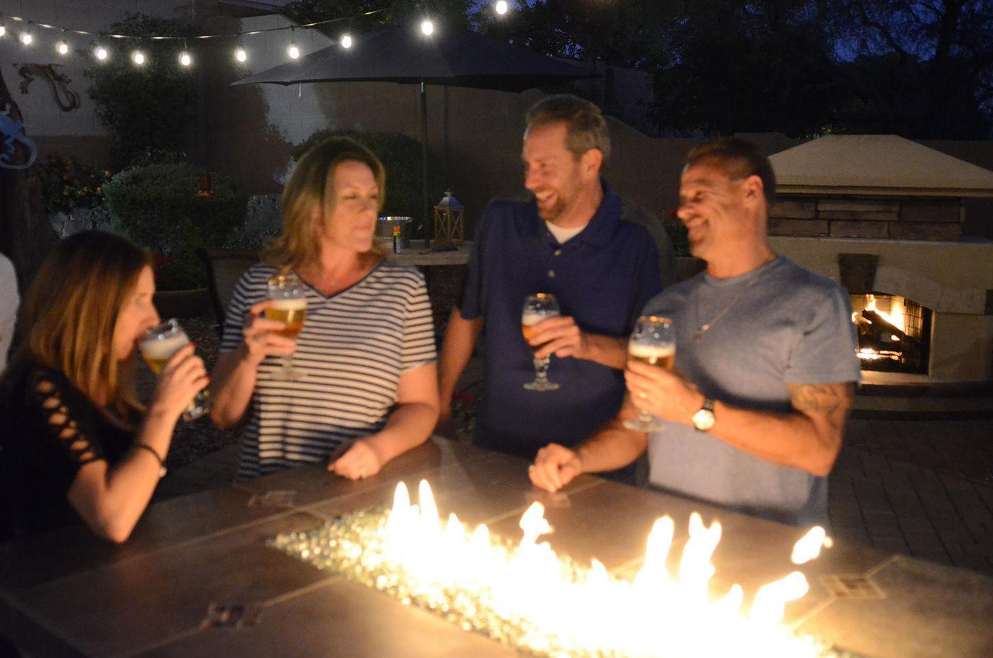 Kokomo Grills Entertainer Bar 72" Liquid Propane Gas Fire Pit Table With Fire Glass