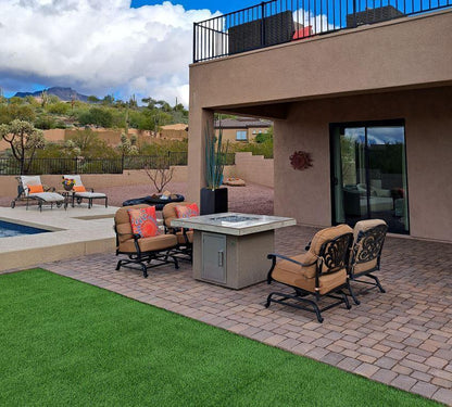 Kokomo Grills Jamaica 41" Liquid Propane Gas Fire Pit Table With Fire Glass