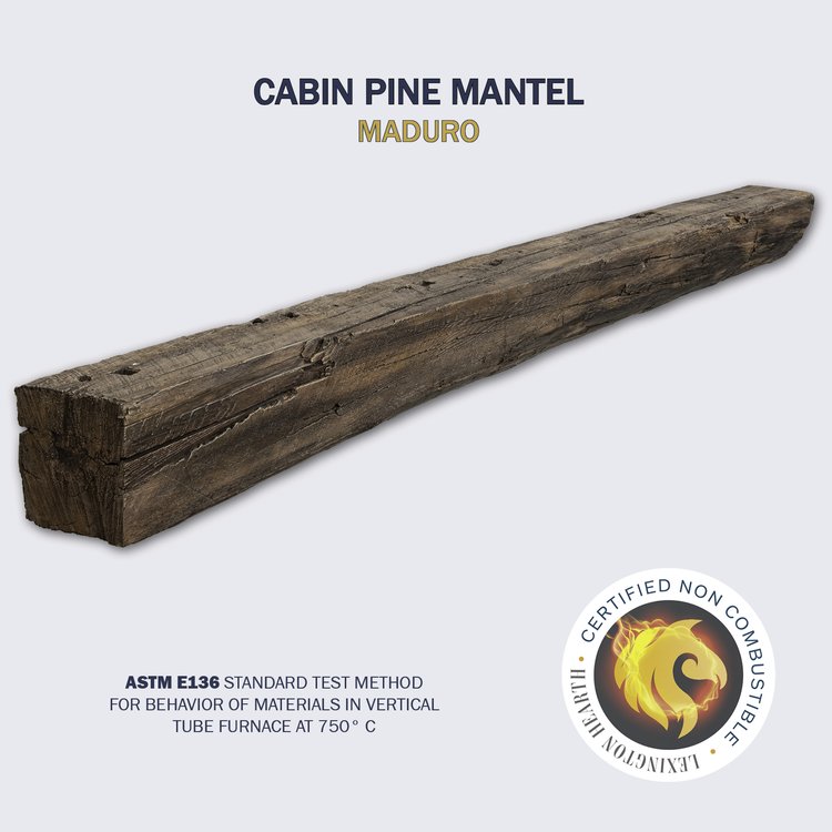 Lexington Hearth Cabin Pine 60" Non-Combustible Maduro Mantel Shelf Kit