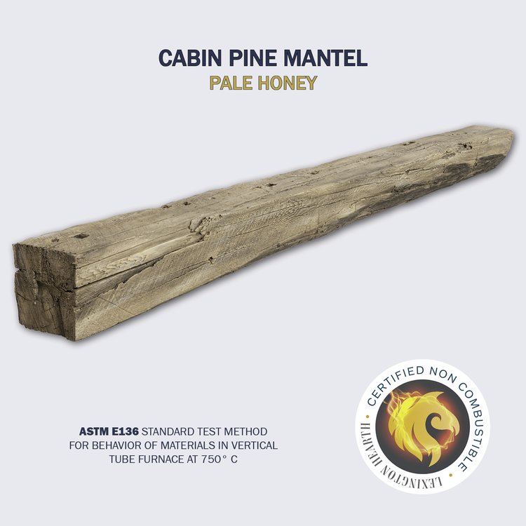 Lexington Hearth Cabin Pine 60" Non-Combustible Pale Honey Mantel Shelf Kit