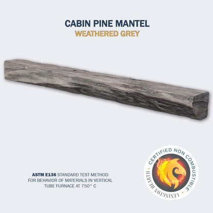 Lexington Hearth Cabin Pine 60" Non-Combustible Weathered Gray Mantel Shelf Kit