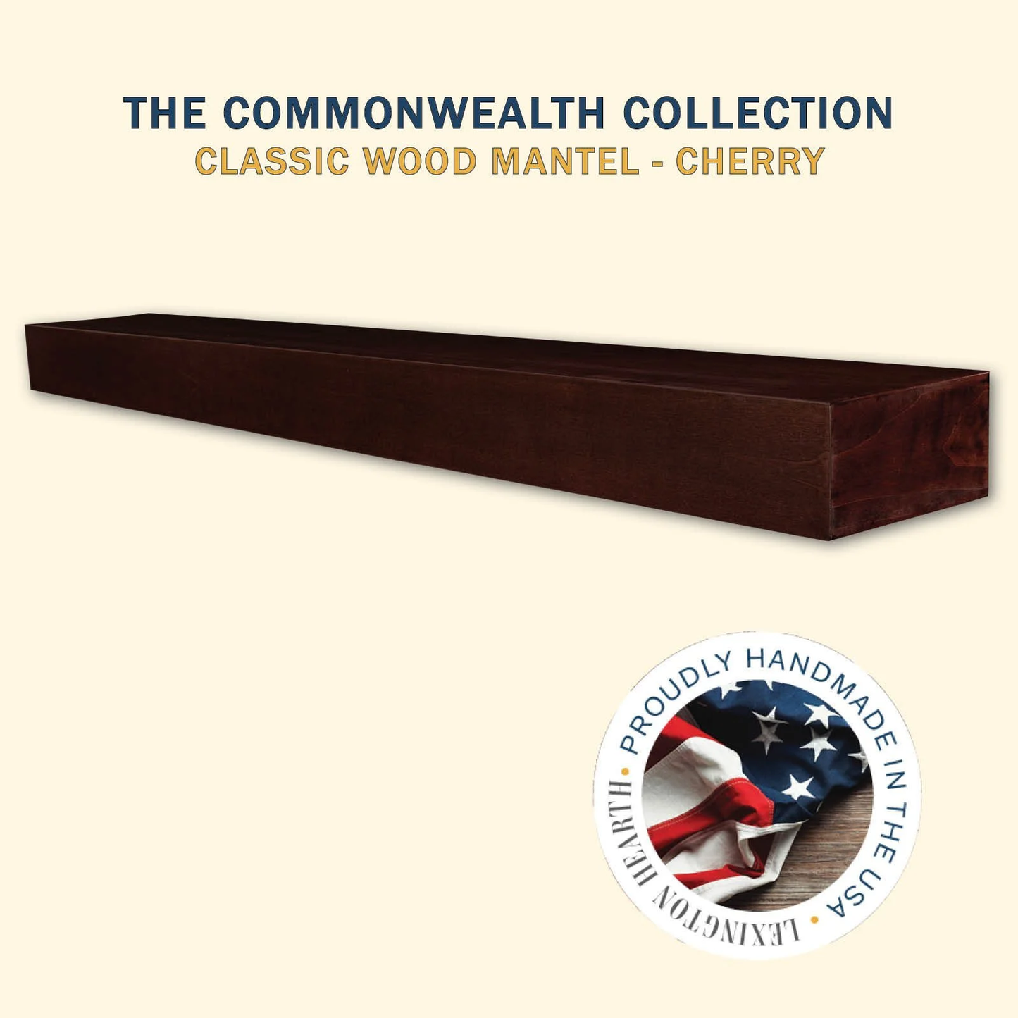 Lexington Hearth Classic 60" Cherry Wood Mantel Shelf Kit