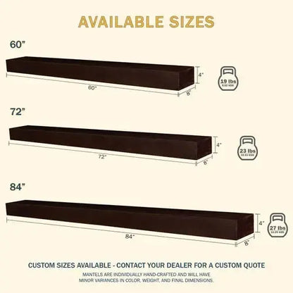 Lexington Hearth Classic 60" Honey Oak Wood Mantel Shelf Kit