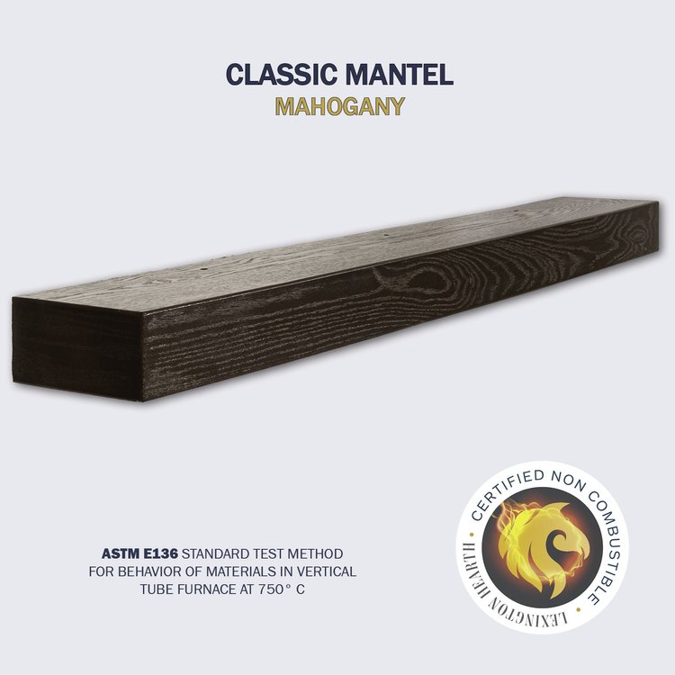 Lexington Hearth Classic 60" Mahogany Non-Combustible Beam Mantel