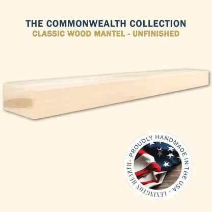 Lexington Hearth Classic 60" Unfinished Wood Mantel Shelf Kit