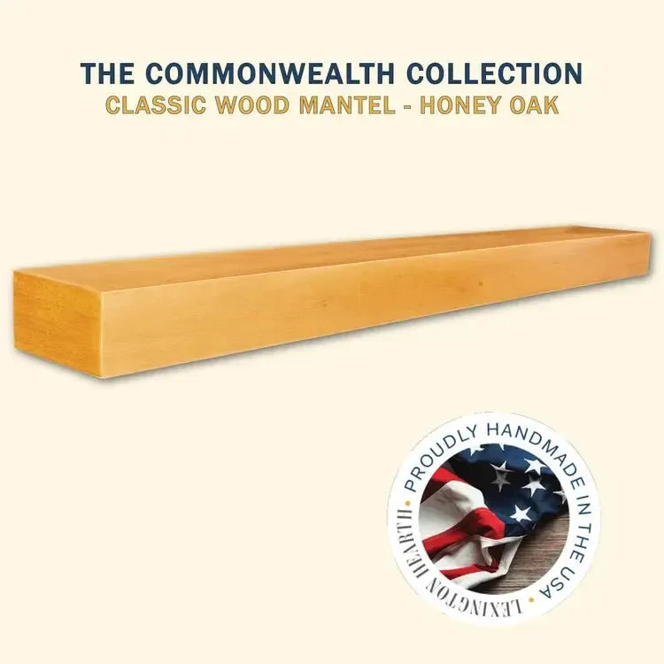 Lexington Hearth Classic 84" Honey Oak Wood Mantel Shelf Kit