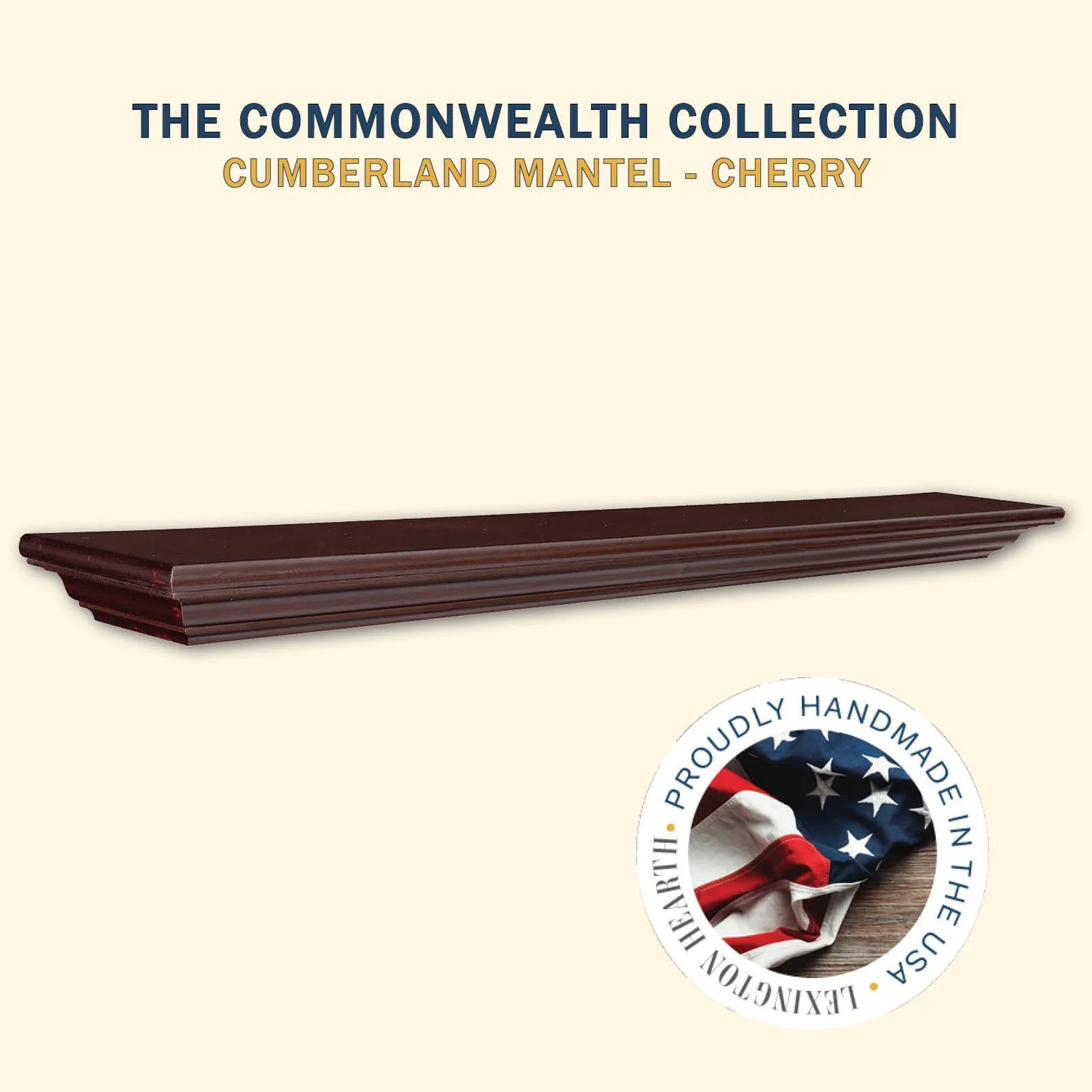 Lexington Hearth Cumberland 48" Cherry Wood Mantel Shelf Kit