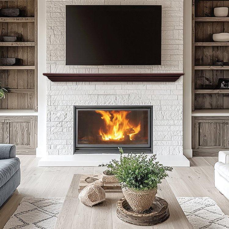 Lexington Hearth Cumberland 48" Cherry Wood Mantel Shelf Kit