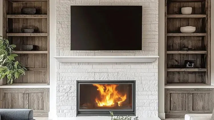 Lexington Hearth Cumberland 48" Luna White Wood Mantel Shelf Kit