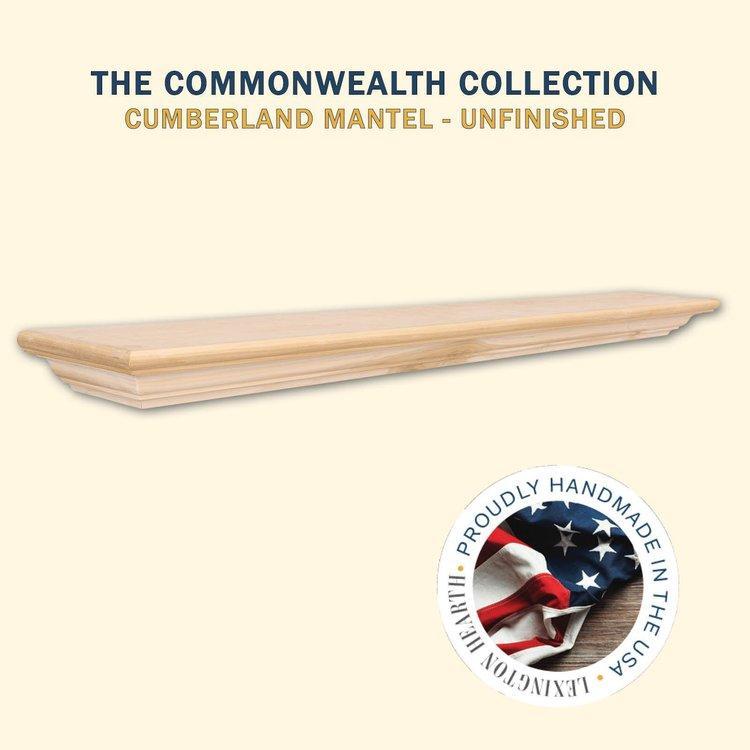 Lexington Hearth Cumberland 48" Unfinished Wood Mantel Shelf Kit