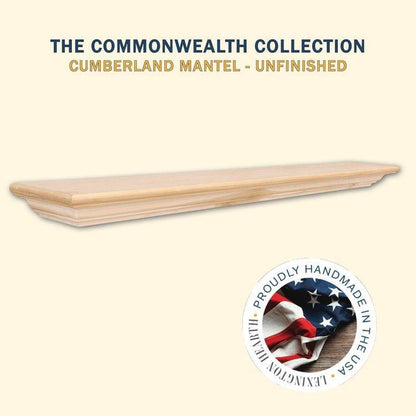 Lexington Hearth Cumberland 48" Unfinished Wood Mantel Shelf Kit