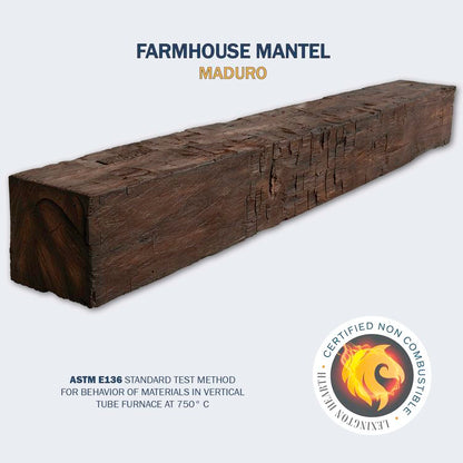 Lexington Hearth Farmhouse 72" Non-Combustible Maduro Mantel Shelf Kit