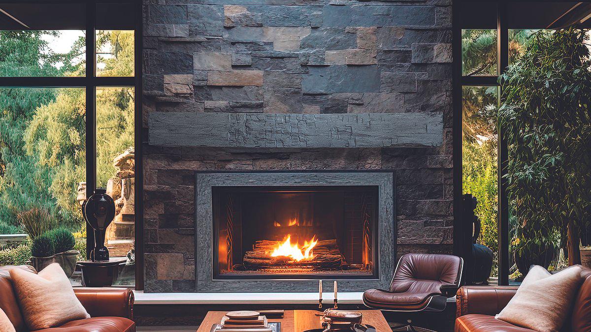 Lexington Hearth Farmhouse 72" Non-Combustible Eclipse Mantel Shelf Kit