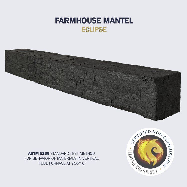 Lexington Hearth Farmhouse 72" Non-Combustible Eclipse Mantel Shelf Kit