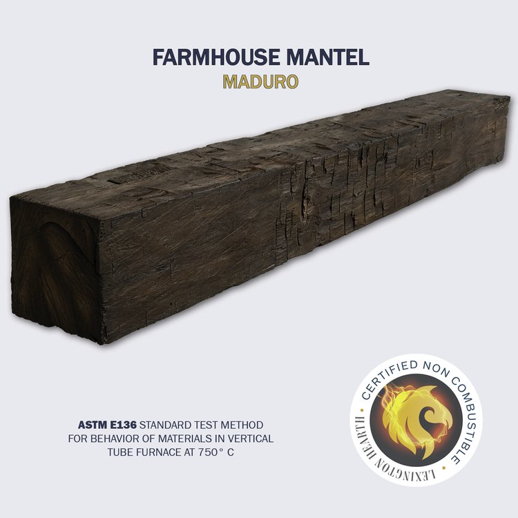 Lexington Hearth Farmhouse 84" Non-Combustible Maduro Mantel Shelf Kit